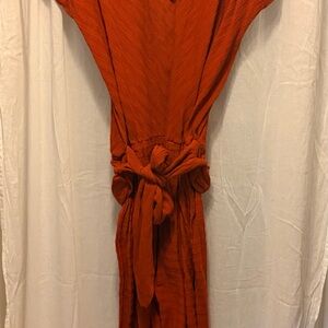 Anthropologie Vibrant Burnt Orange/terracota Jumpsuit!